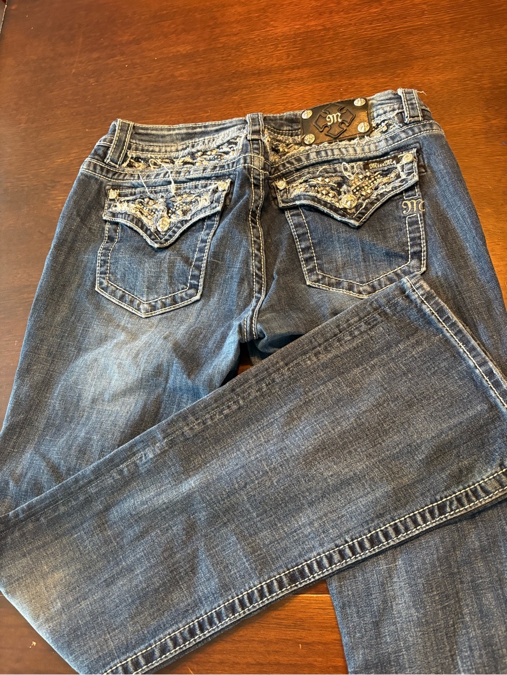 Miss Me Women's Dark Blue Embellished Bootcut Jeans